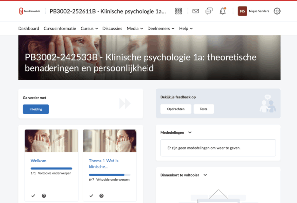 Brightspace omgeving OU