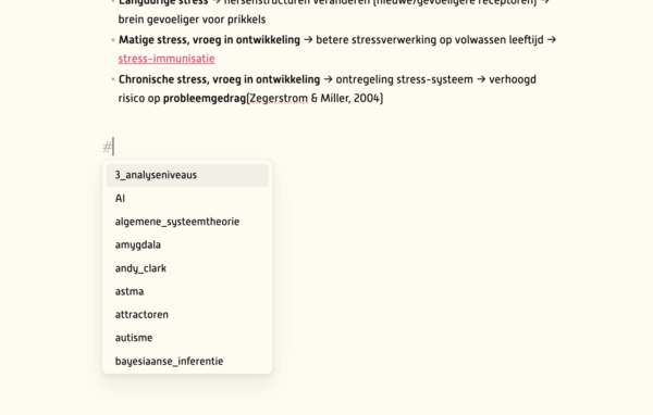 Tags in de lopende tekst